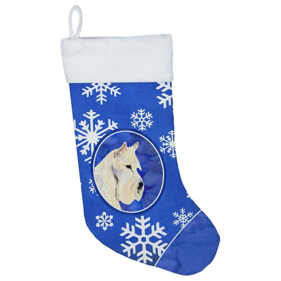 Carolines Treasures SS4668-CS Scottish Terrier Winter Snowflakes Christmas Stocking SS4668 Large multicolor