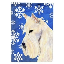 Carolines Treasures SS4668-FLAG-PARENT Scottish Terrier Winter Snowflakes Holiday Flag  multicolor