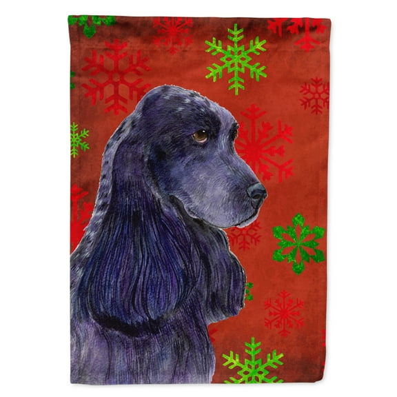 Carolines Treasures SS4678-FLAG-PARENT Cocker Spaniel Red Green Snowflakes Christmas Flag  multicolor