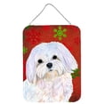 thumbnail image 1 of Carolines Treasures SS4689DS1216 Maltese Red and Green Snowflakes Holiday Christmas Wall or Door Hanging Prints 12WX16H, 1 of 2
