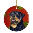 thumbnail image 1 of Carolines Treasures SS4731-CO1 Rottweiler Red and Green Snowflakes Holiday Christmas Ceramic Ornament 3 in multicolor, 1 of 2