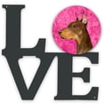 thumbnail image 1 of Pink Doberman Metal Wall Artwork LOVE, 1 of 2