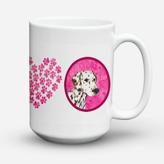 Carolines Treasures SS4745-PK-CM15 Pink Dalmatian Coffee Mug 15 oz 15 ounce multicolor