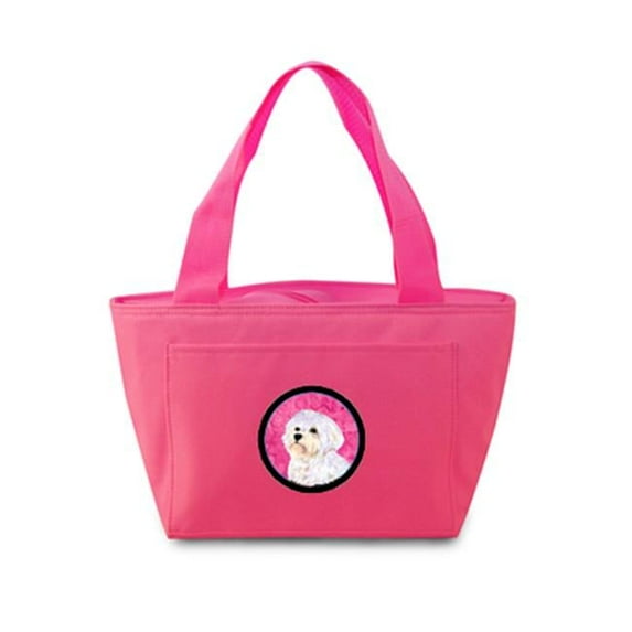 Carolines Treasures SS4757-PK-8808 Pink Maltese Zippered Insulated School Washable And Stylish Lunch Bag Cooler