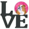 thumbnail image 1 of Carolines Treasures SS4767-PKWALV Pink English Bulldog Metal Wall Artwork LOVE 12X12 multicolor, 1 of 2
