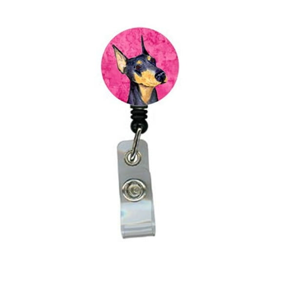 Carolines Treasures SS4771-PK-BR Doberman Retractable Badge Reel Or Id Holder With Clip