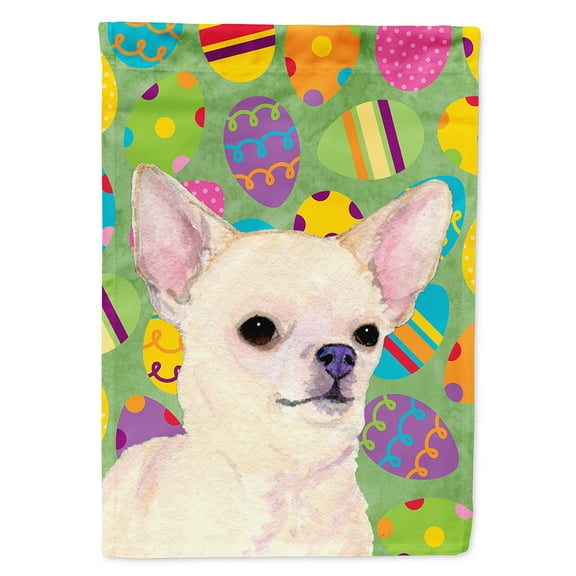 Carolines Treasures SS4817-FLAG-PARENT Chihuahua Easter Eggtravaganza Flag  multicolor