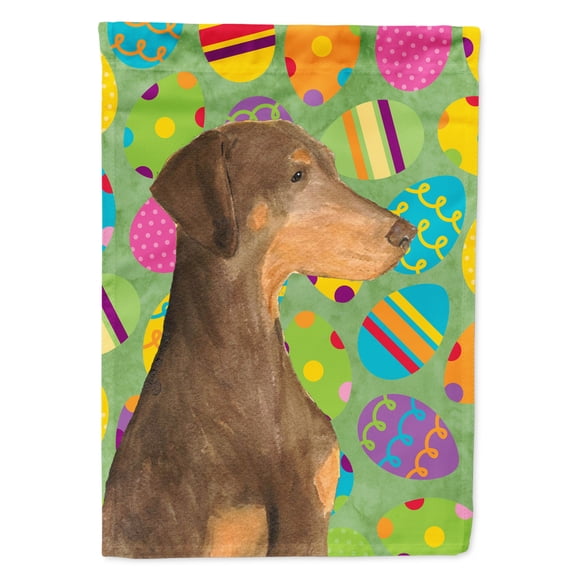 Carolines Treasures SS4824-FLAG-PARENT Doberman Easter Eggtravaganza Flag multicolor