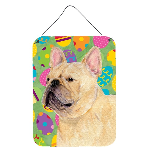 French Bulldog Easter Eggtravaganza Aluminium Metal Wall or Door Hanging Prints