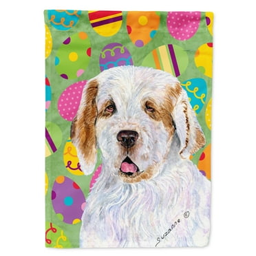 Carolines Treasures SS4845-FLAG-PARENT Clumber Spaniel Easter Eggtravaganza Flag  multicolor