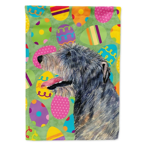 Carolines Treasures SS4851-FLAG-PARENT Irish Wolfhound Easter Eggtravaganza Flag  multicolor