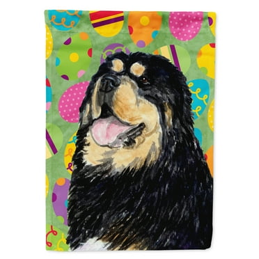 Carolines Treasures SS4857-FLAG-PARENT Tibetan Mastiff Easter Eggtravaganza Flag  multicolor