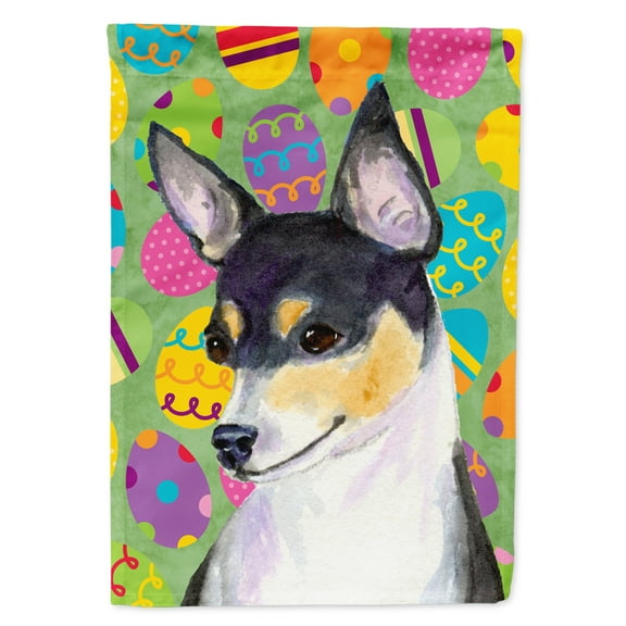 Carolines Treasures SS4863-FLAG-PARENT Chihuahua Easter Eggtravaganza Flag  multicolor