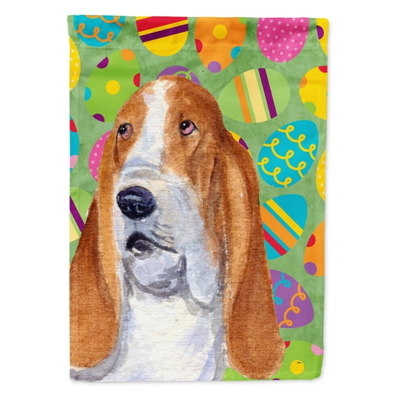Carolines Treasures SS4873-FLAG-PARENT Basset Hound Easter Eggtravaganza Flag multicolor