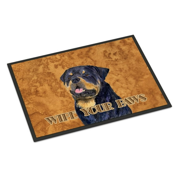 Carolines Treasures SS4880MAT Rottweiler Wipe your Paws Doormat 18x27 27"L x 18"W multicolor