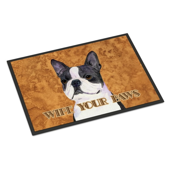 Carolines Treasures SS4884MAT Boston Terrier Wipe your Paws Doormat 18x27 27"L x 18"W multicolor