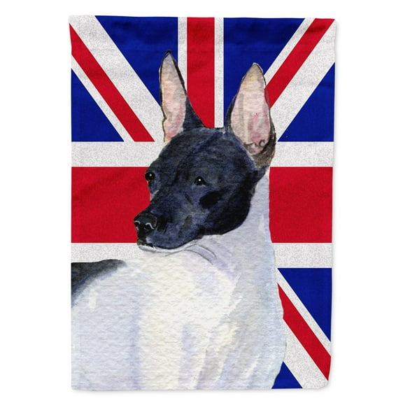 Carolines Treasures SS4922GF Rat Terrier with English Union Jack British Flag Garden Flag Garden Size multicolor