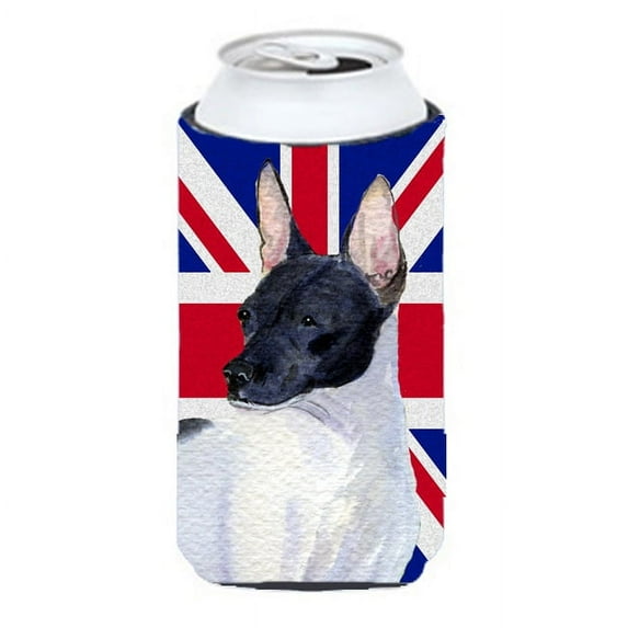 Carolines Treasures SS4922TBC Rat Terrier with English Union Jack British Flag Tall Boy Hugger Tall Boy multicolor