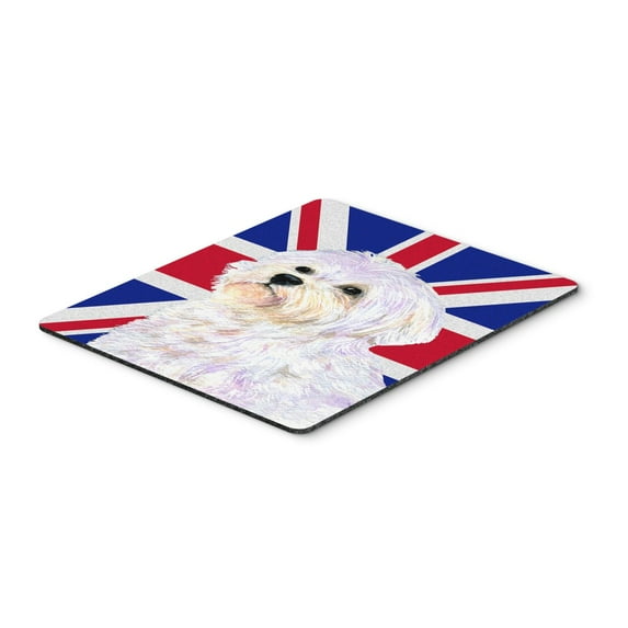 Carolines Treasures SS4923MP "Maltese with English Union Jack British Flag Mouse Pad Hot Pad or Trivet" Large multicolor