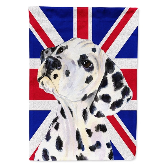 Dalmatian with English Union Jack British Flag Flag Canvas House Size