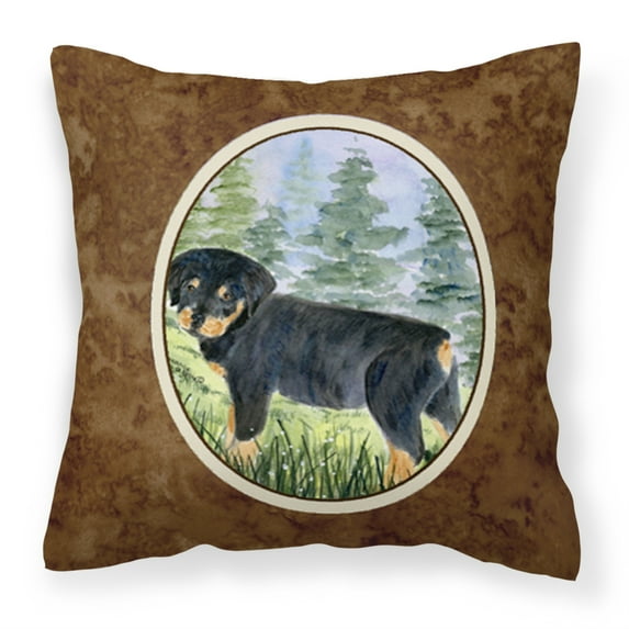 Carolines Treasures SS8057PW1414 Rottweiler Fabric Decorative Pillow, 14Hx14W, multicolor