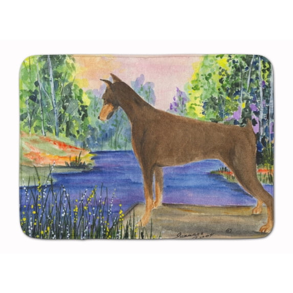 Carolines Treasures SS8066RUG Doberman Machine Washable Memory Foam Mat 19 X 27" multicolor