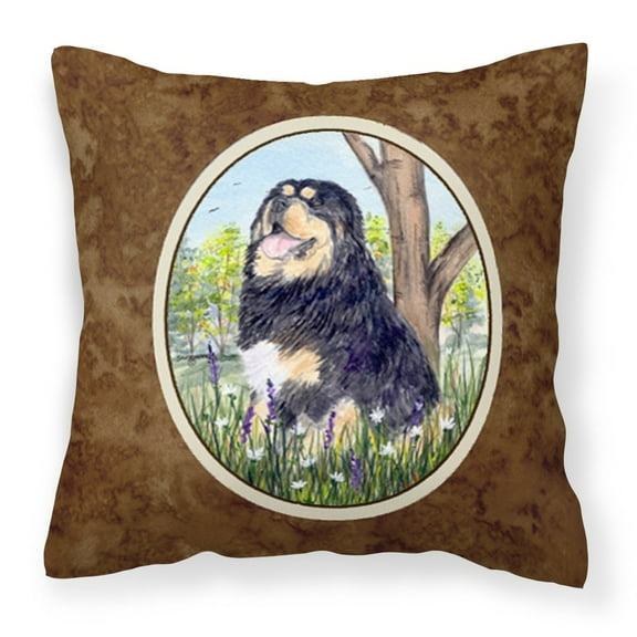 Carolines Treasures SS8106PW1414 Tibetan Mastiff Fabric Decorative Pillow, 14Hx14W, multicolor