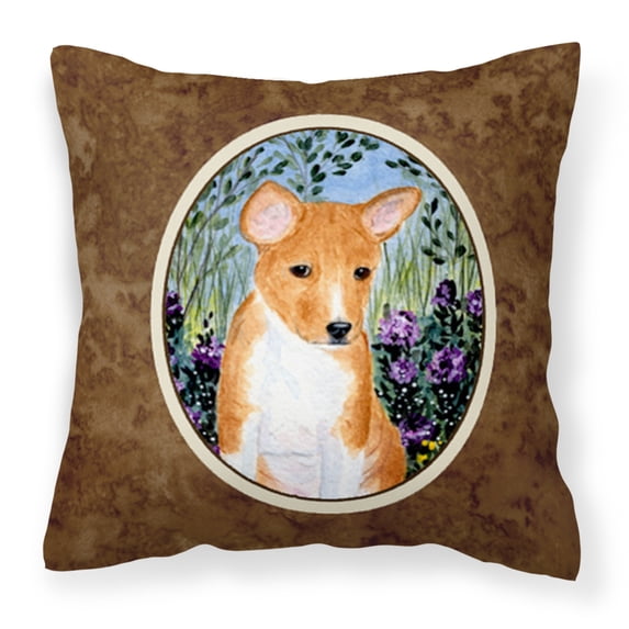 Carolines Treasures SS8108PW1414 Basenji Fabric Decorative Pillow, 14Hx14W, multicolor