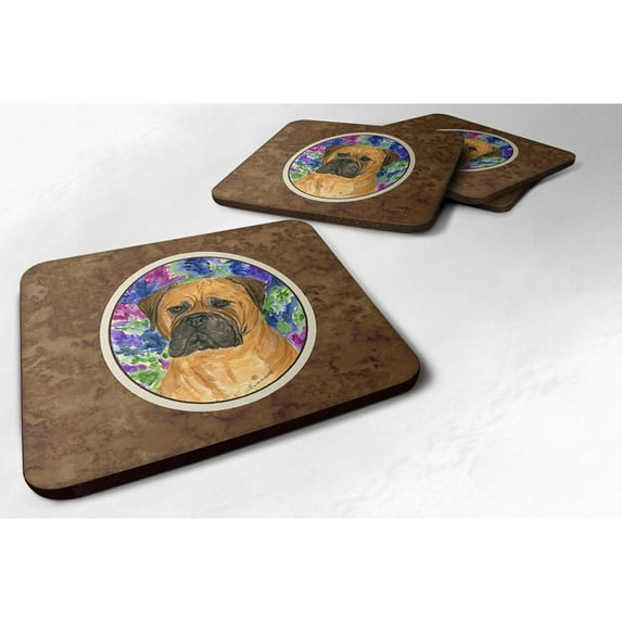 Carolines Treasures SS8155FC Bullmastiff Foam Coaster Set of 4 3 1/2 x 3 1/2 multicolor