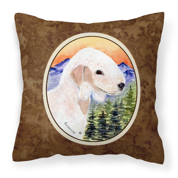 Carolines Treasures SS8158PW1414 Bedlington Terrier Fabric Decorative Pillow, 14Hx14W, multicolor