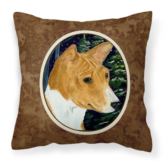 Carolines Treasures SS8172PW1414 Basenji Fabric Decorative Pillow, 14Hx14W, multicolor