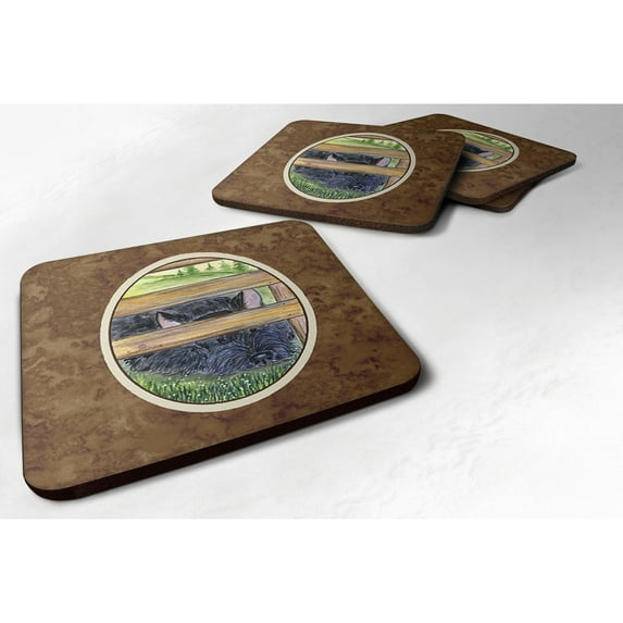 Carolines Treasures SS8193FC Scottish Terrier Foam Coaster Set of 4 3 1/2 x 3 1/2 multicolor