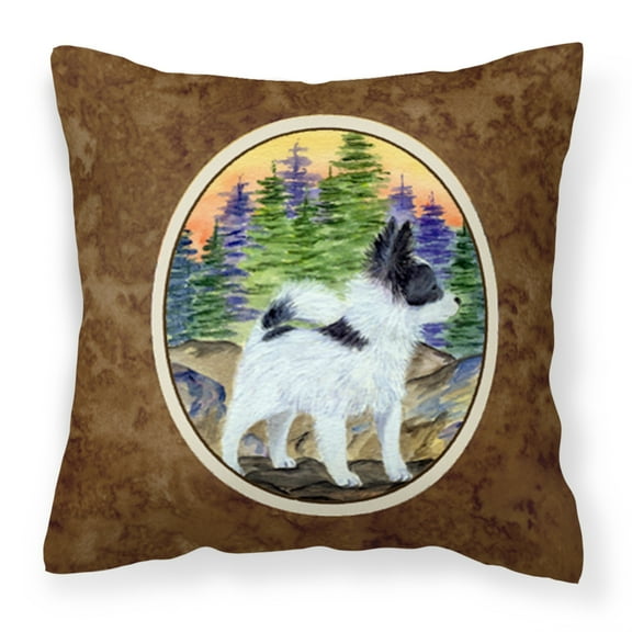 Carolines Treasures SS8194PW1414 Papillon Fabric Decorative Pillow, 14Hx14W, multicolor