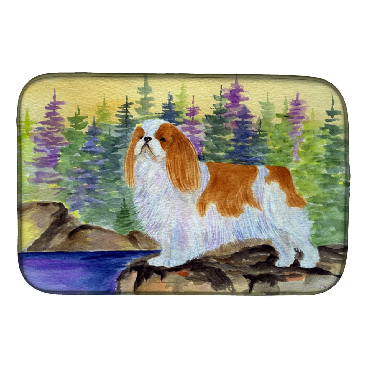 Carolines Treasures SS8204DDM English Toy Spaniel Dish Drying Mat 14 x 21" multicolor