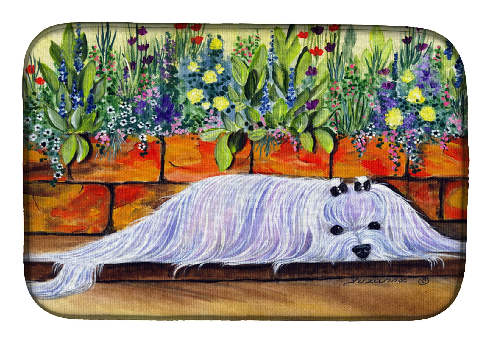 Carolines Treasures SS8248DDM Maltese Dish Drying Mat 14 x 21" multicolor