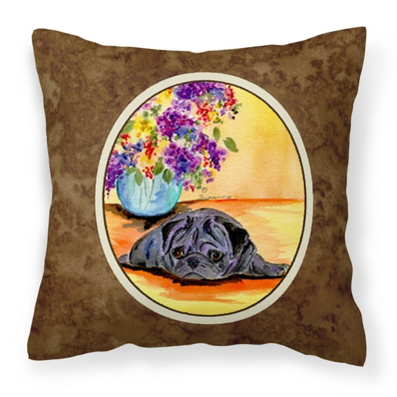 Carolines Treasures SS8298PW1414 Pug Fabric Decorative Pillow, 14Hx14W, multicolor