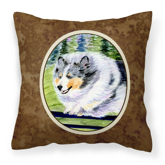 Carolines Treasures SS8305PW1414 Sheltie Fabric Decorative Pillow, 14Hx14W, multicolor