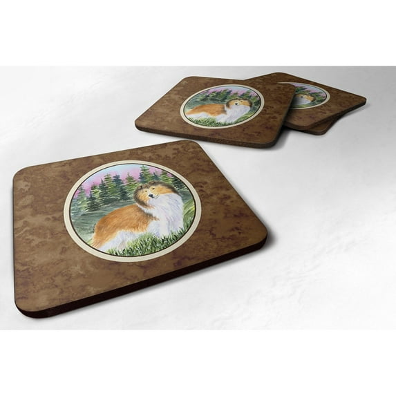 Carolines Treasures SS8321FC Sheltie Foam Coaster Set of 4 3 1/2 x 3 1/2 multicolor
