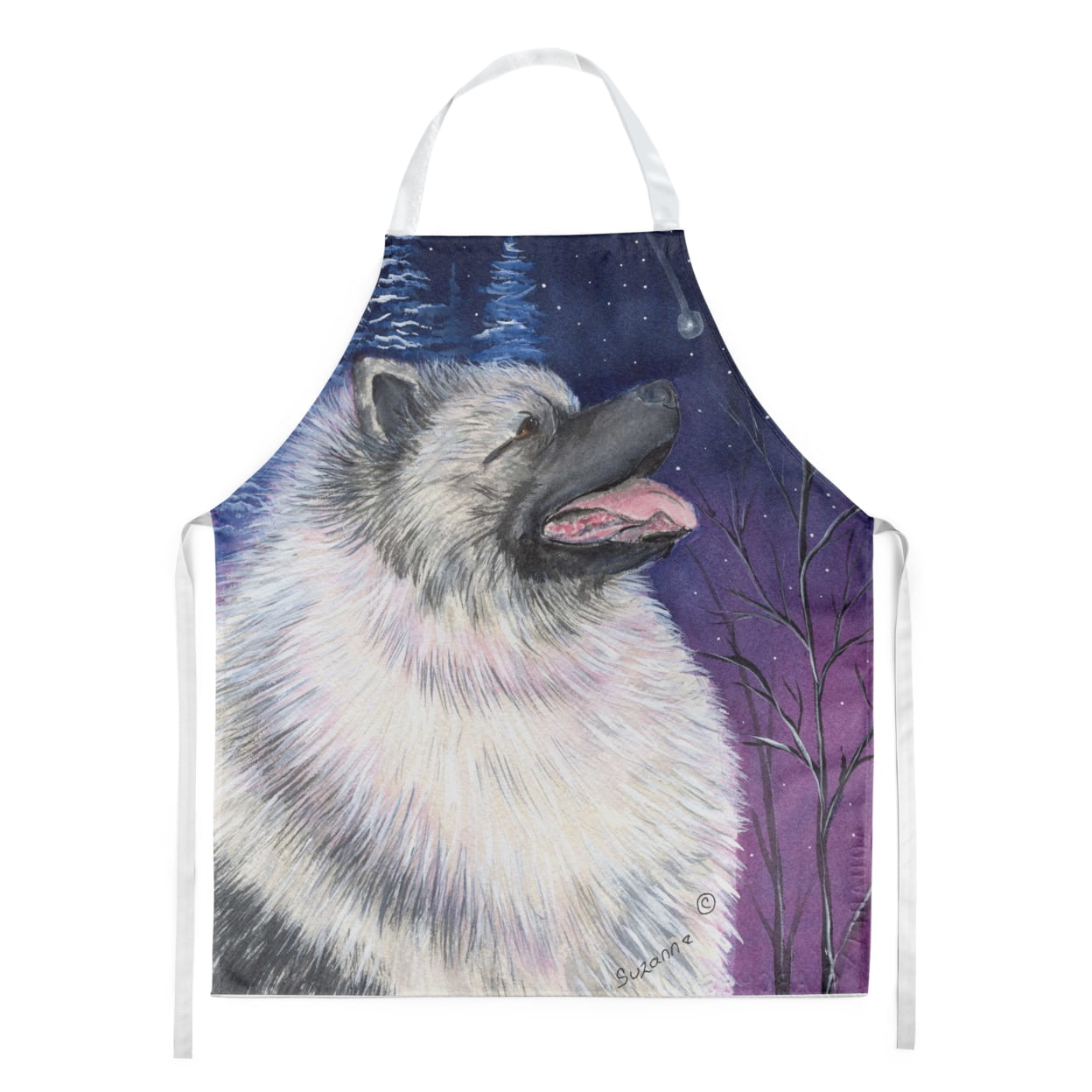 Carolines Treasures SS8350APRON Starry Night Keeshond Apron Large multicolor