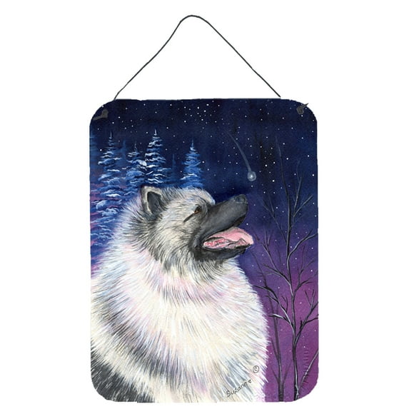 Carolines Treasures SS8350DS1216 Starry Night Keeshond Wall or Door Hanging Prints 12x16 multicolor
