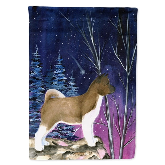 Carolines Treasures SS8352-FLAG-PARENT Starry Night Akita Flag  multicolor