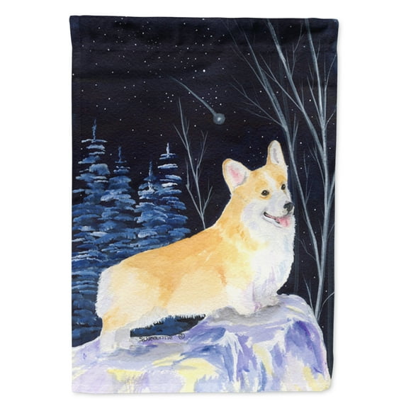 Carolines Treasures SS8353-FLAG-PARENT Starry Night Corgi Flag multicolor