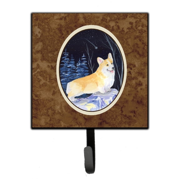 Carolines Treasures SS8353SH4 Starry Night Corgi Leash or Key Holder 7Hx4.25W multicolor