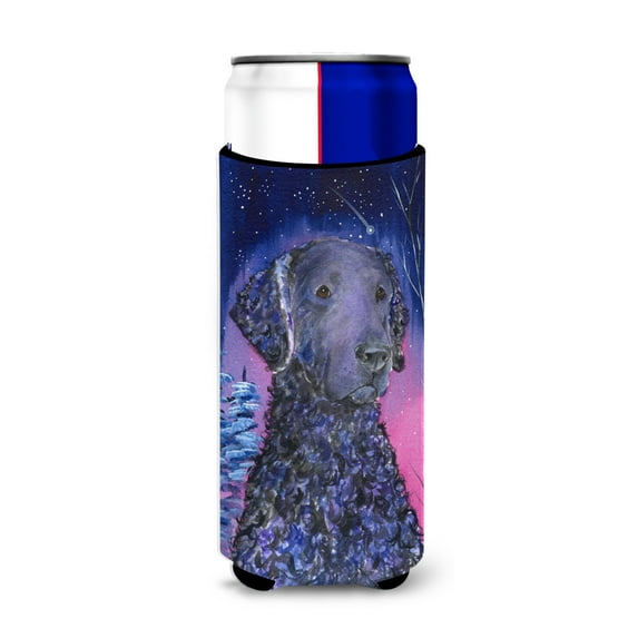 Carolines Treasures SS8354MUK Starry Night Curly Coated Retriever Ultra Hugger for slim cans Slim Can multicolor