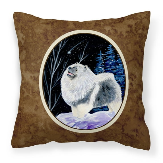 Carolines Treasures SS8357PW1414 Starry Night Keeshond Fabric Decorative Pillow, 14Hx14W, multicolor