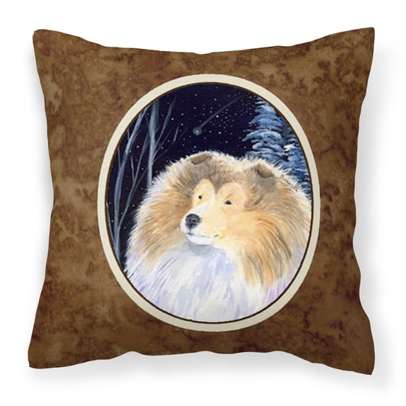 Carolines Treasures SS8360PW1414 Starry Night Collie Fabric Decorative Pillow, 14Hx14W, multicolor