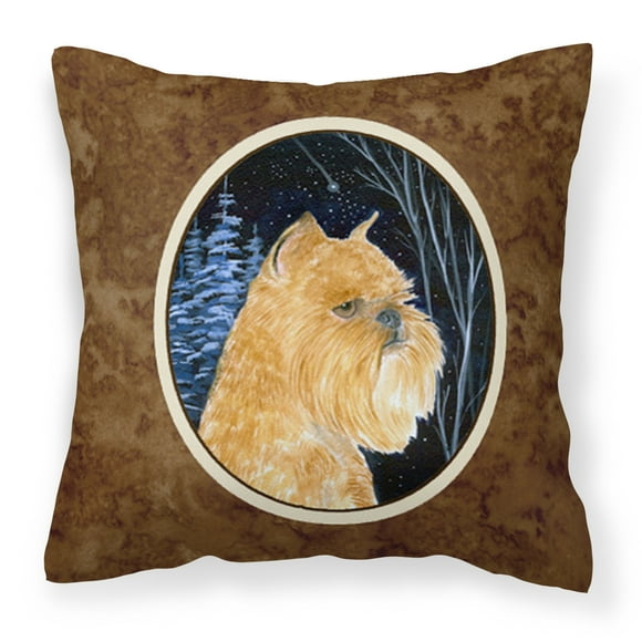 Carolines Treasures SS8362PW1414 Starry Night Brussels Griffon Fabric Decorative Pillow, 14Hx14W, multicolor
