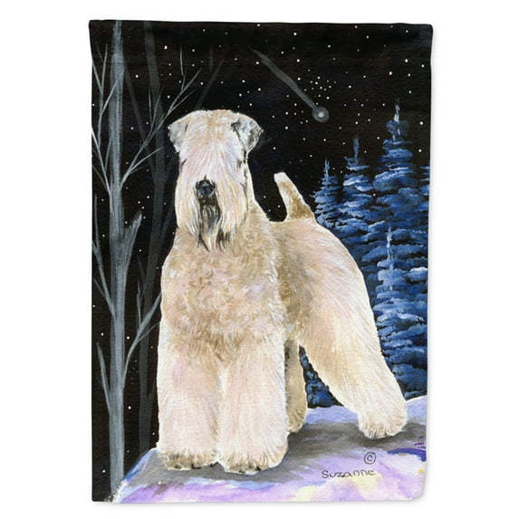 Carolines Treasures SS8364-FLAG-PARENT Starry Night Wheaten Terrier Soft Coated Flag multicolor