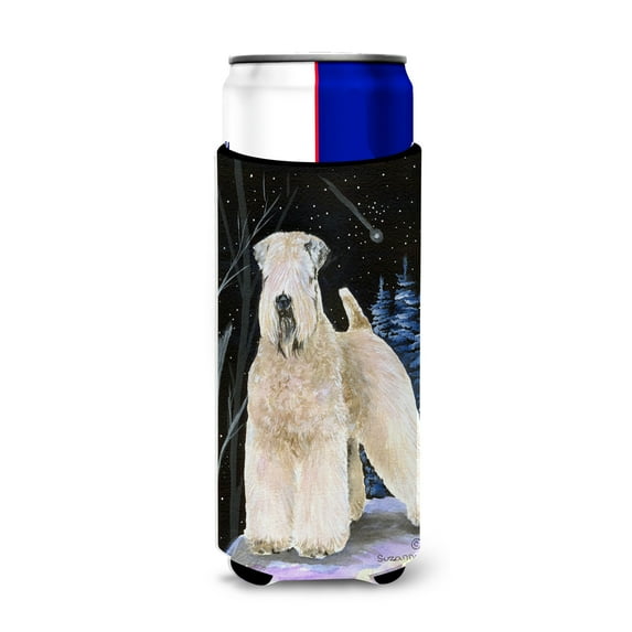 Carolines Treasures SS8364MUK Starry Night Wheaten Terrier Soft Coated Ultra Hugger for slim cans Slim Can multicolor