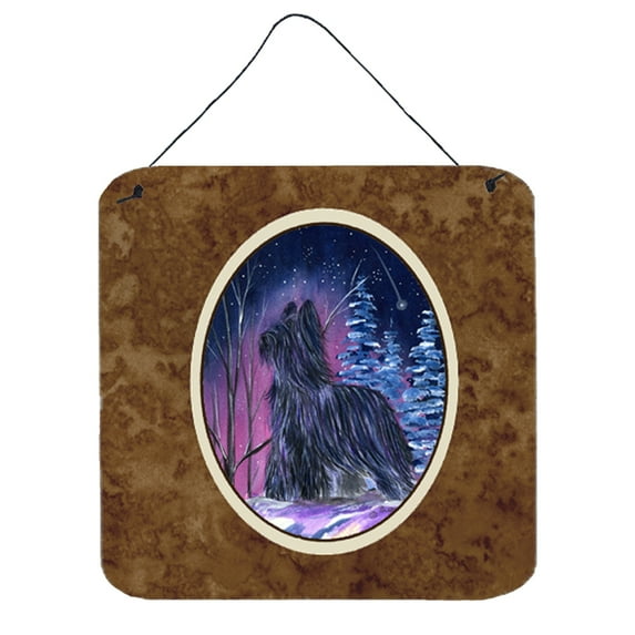 Carolines Treasures SS8366DS66 Starry Night Briard Wall or Door Hanging Prints 6x6 multicolor